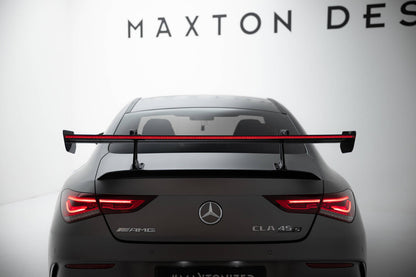 Carbon Heckspoiler Heckflügel mit Schwan Halterung + LED passend für Mercedes CLA Coupe C118 / C118 FL
