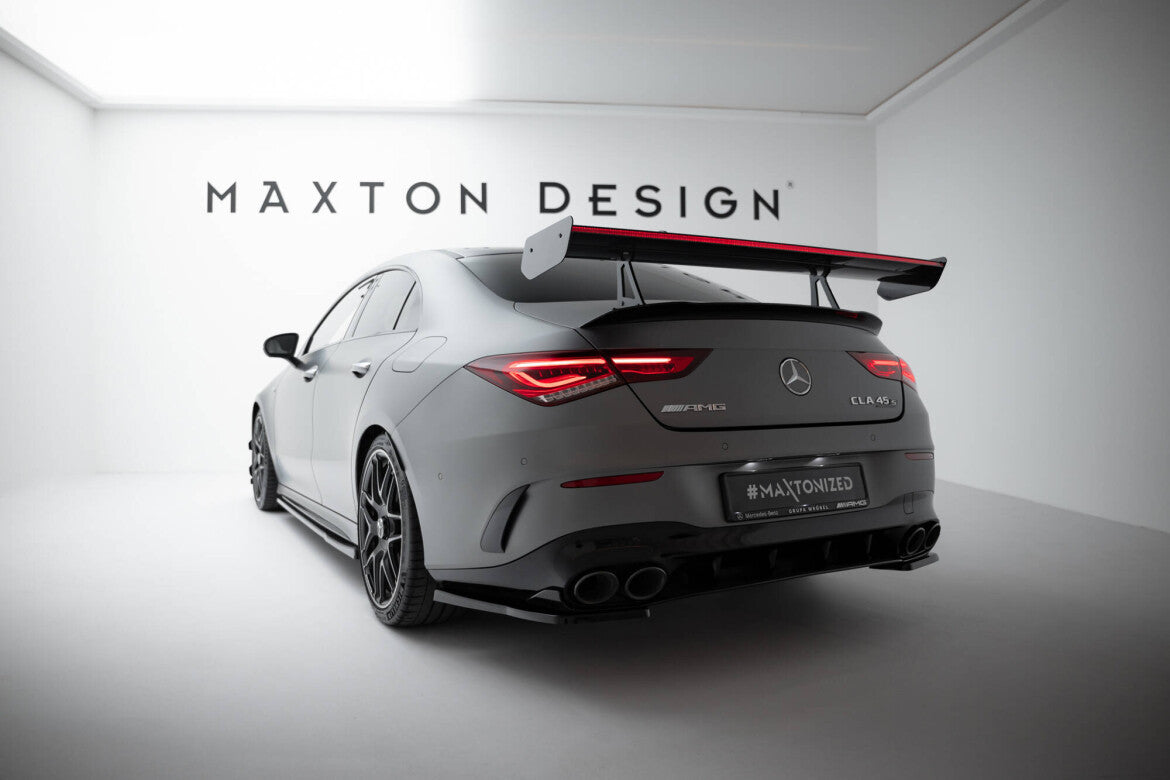 Carbon Heckspoiler Heckflügel mit Schwan Halterung + LED passend für Mercedes CLA Coupe C118 / C118 FL