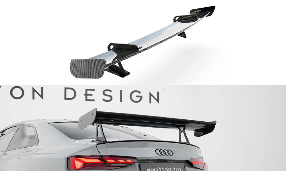 Carbon Heckspoiler Heckflügel mit Schwan Halterung passend für Audi A5 / A5 S-Line / S5 / RS5 Coupe F5 / F5 FL