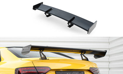 Carbon Heckspoiler Heckflügel mit Schwan Halterung passend für Audi A5 Coupe 8T