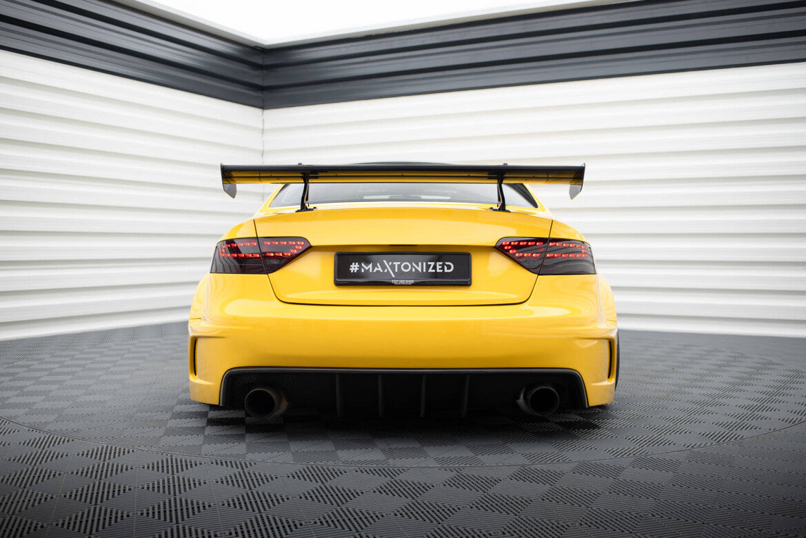 Carbon Heckspoiler Heckflügel mit Schwan Halterung passend für Audi A5 Coupe 8T