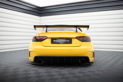 Carbon Heckspoiler Heckflügel mit Schwan Halterung passend für Audi A5 Coupe 8T