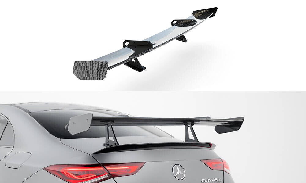 Carbon Heckspoiler Heckflügel mit Schwan Halterung passend für Mercedes CLA Coupe C118 / C118 FL