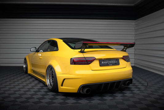 Carbon Heckspoiler Heckflügel Standfuß Außen + LED passend für Audi A5 Coupe 8T