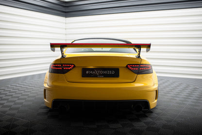 Carbon Heckspoiler Heckflügel Standfuß Außen + LED passend für Audi A5 Coupe 8T