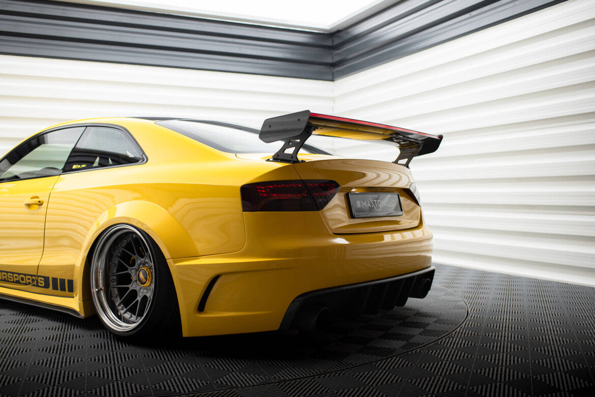 Carbon Heckspoiler Heckflügel Standfuß Außen + LED passend für Audi A5 Coupe 8T
