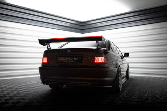 Carbon Heckspoiler Heckflügel Standfuß Außen + LED passend für BMW 3er Coupe E46