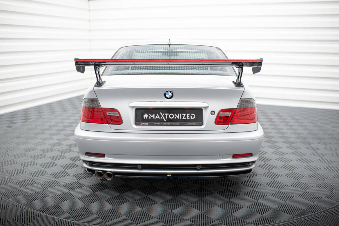 Carbon Heckspoiler Heckflügel Standfuß Außen + LED passend für BMW 3er Coupe E46