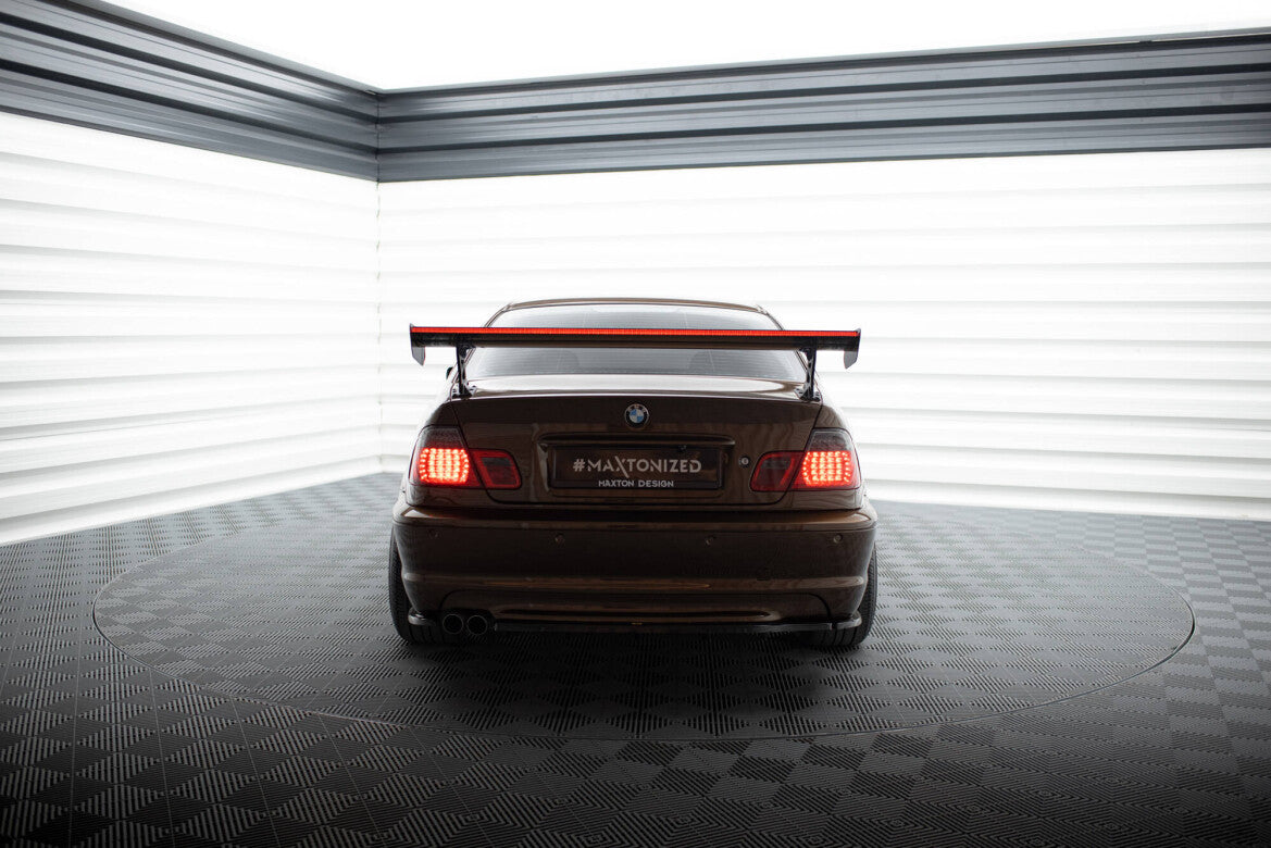 Carbon Heckspoiler Heckflügel Standfuß Außen + LED passend für BMW 3er Coupe E46