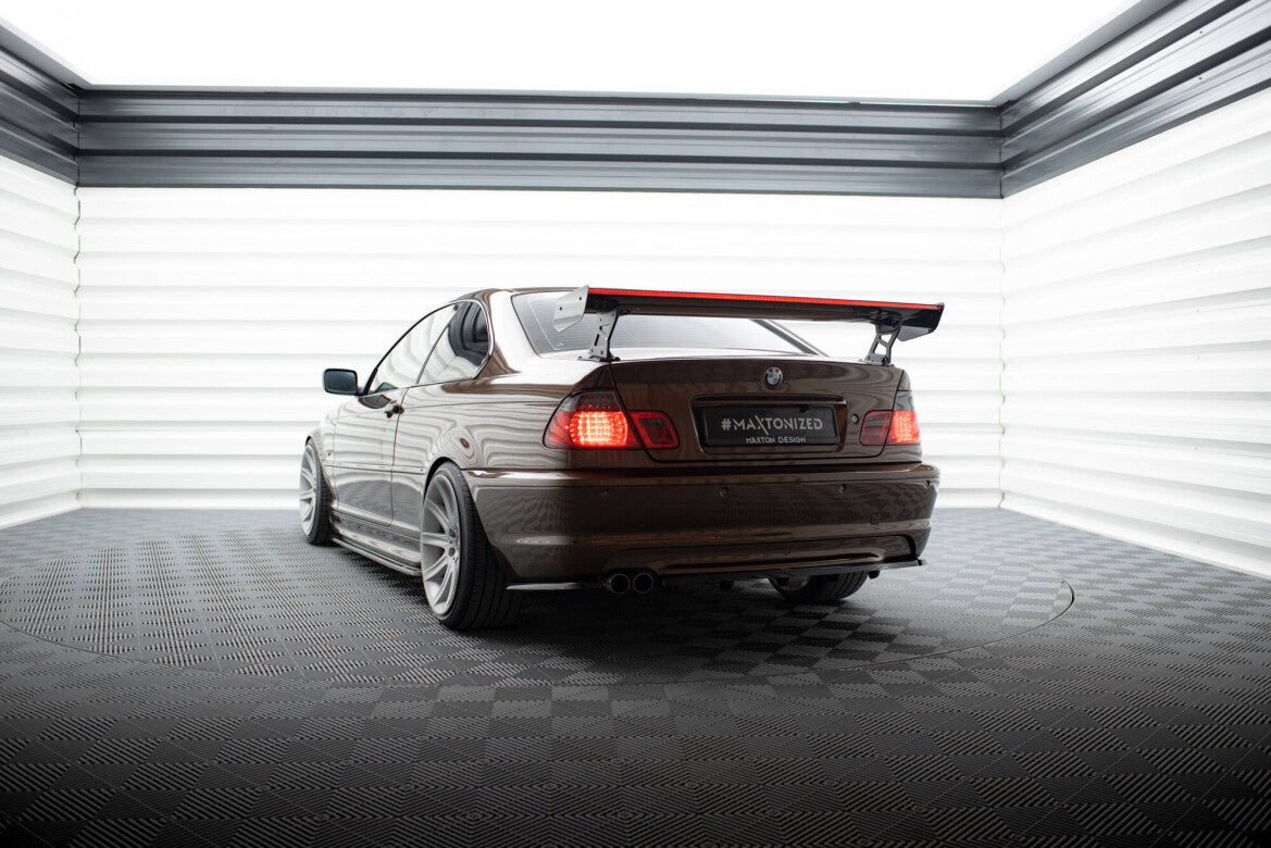 Carbon Heckspoiler Heckflügel Standfuß Außen + LED passend für BMW 3er Coupe E46