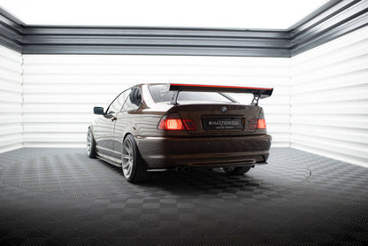 Carbon Heckspoiler Heckflügel Standfuß Außen + LED passend für BMW 3er Coupe E46