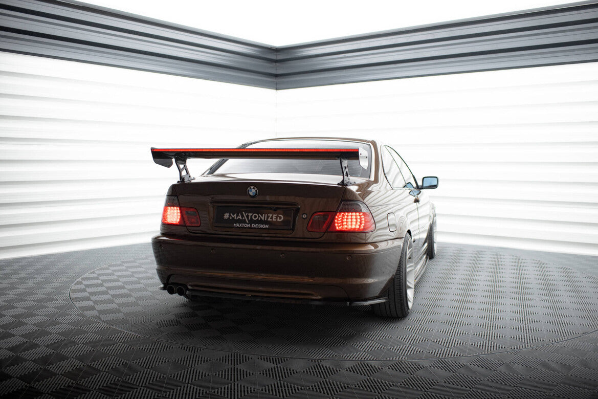Carbon Heckspoiler Heckflügel Standfuß Außen + LED passend für BMW 3er Coupe E46
