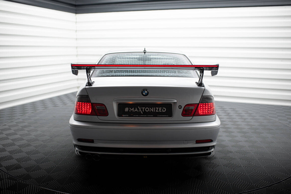 Carbon Heckspoiler Heckflügel Standfuß Außen + LED passend für BMW 3er Coupe E46