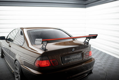 Carbon Heckspoiler Heckflügel Standfuß Außen + LED passend für BMW 3er Coupe E46