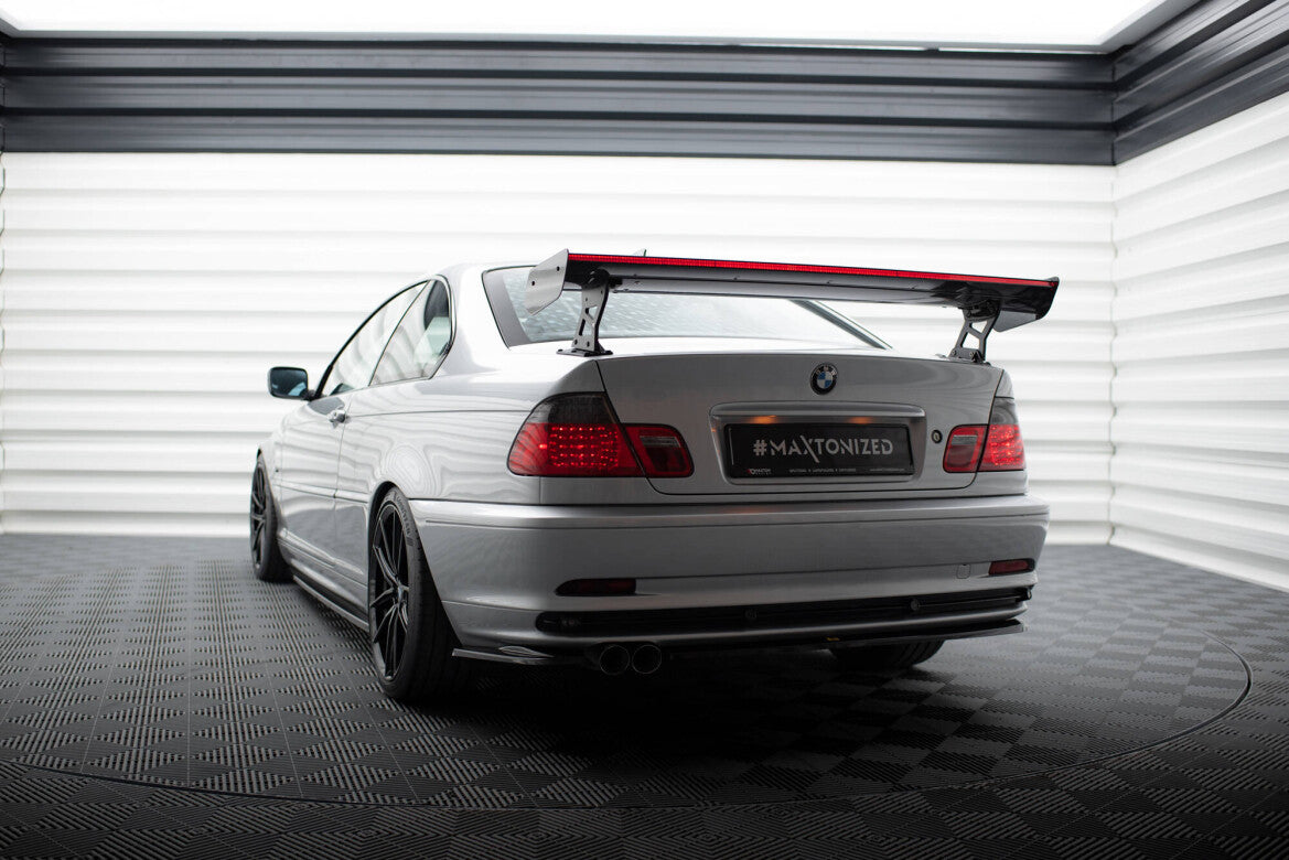 Carbon Heckspoiler Heckflügel Standfuß Außen + LED passend für BMW 3er Coupe E46