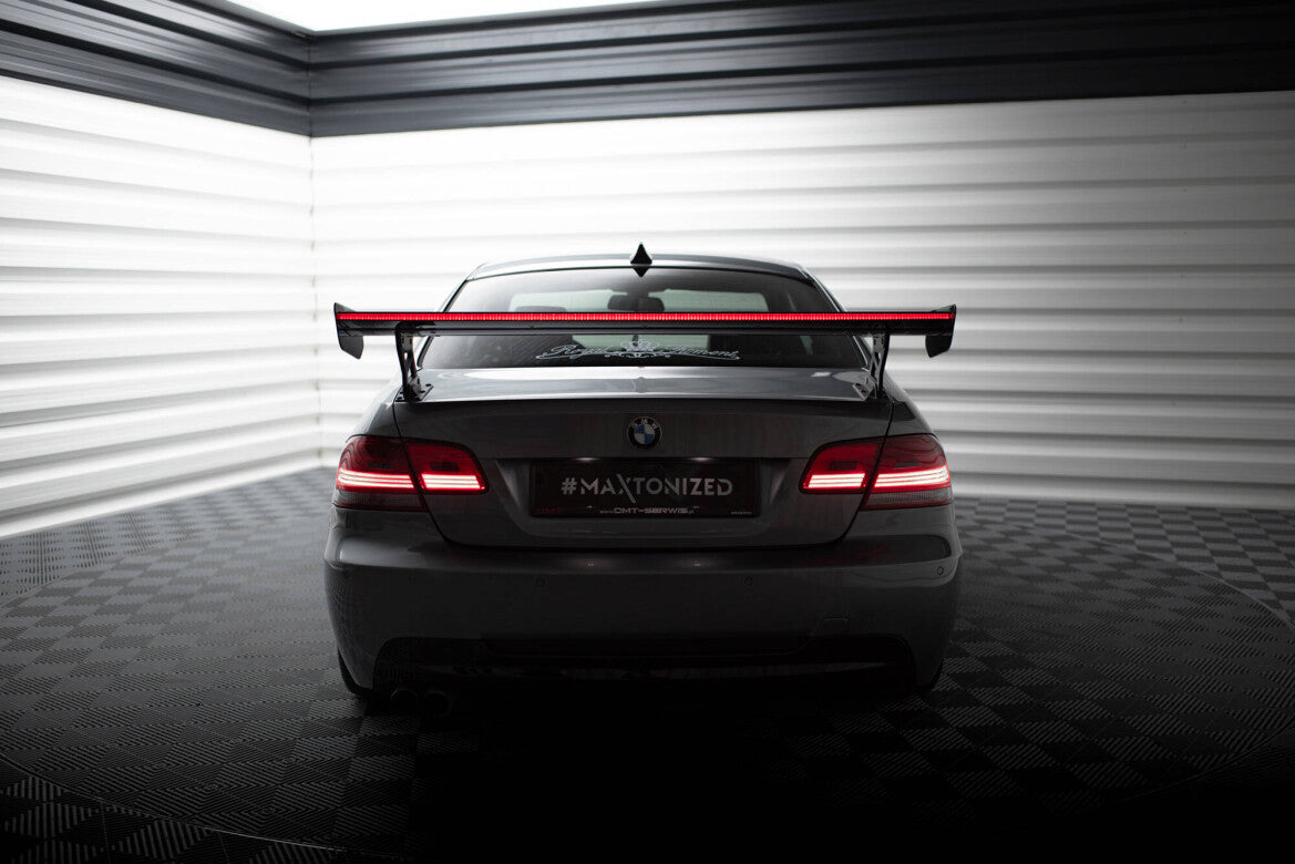 Carbon Heckspoiler Heckflügel Standfuß Außen + LED passend für BMW 3er / M3 Coupe E92