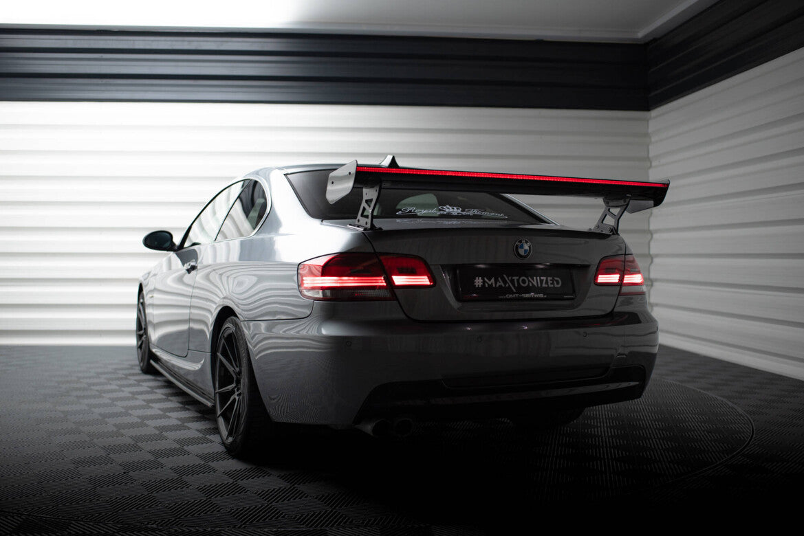 Carbon Heckspoiler Heckflügel Standfuß Außen + LED passend für BMW 3er / M3 Coupe E92