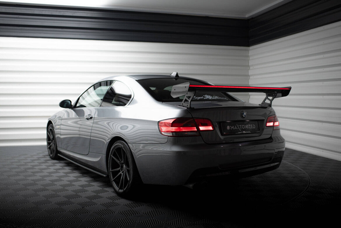 Carbon Heckspoiler Heckflügel Standfuß Außen + LED passend für BMW 3er / M3 Coupe E92