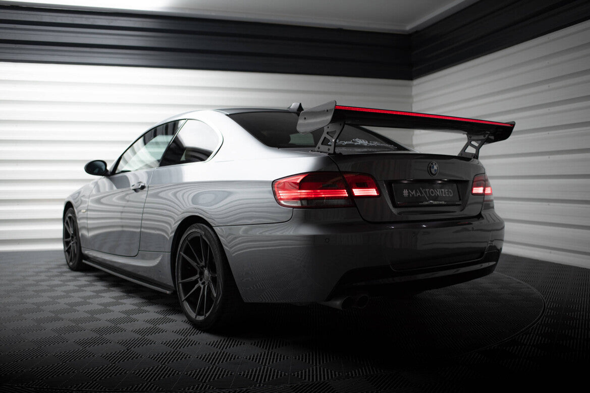 Carbon Heckspoiler Heckflügel Standfuß Außen + LED passend für BMW 3er / M3 Coupe E92