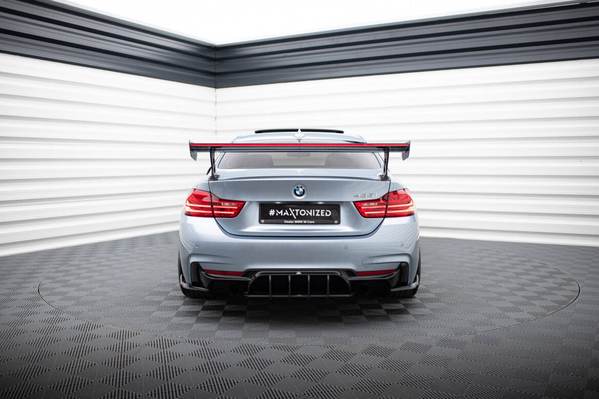 Carbon Heckspoiler Heckflügel Standfuß Außen + LED passend für BMW 4er F32 / 4 F32 M-Paket Coupe