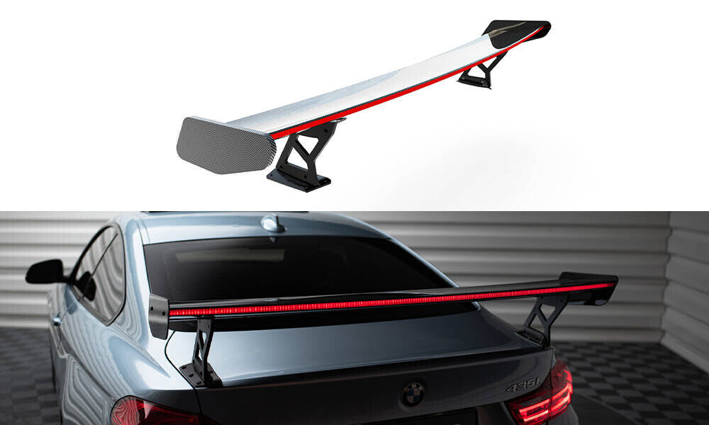 Carbon Heckspoiler Heckflügel Standfuß Außen + LED passend für BMW 4er F32 / 4 F32 M-Paket Coupe