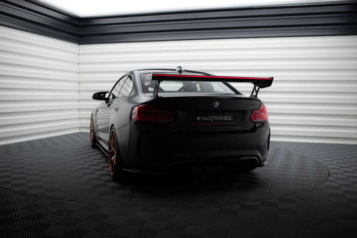 Carbon Heckspoiler Heckflügel Standfuß Außen + LED passend für BMW M2 F87 / 2 / 2 M-Paket F22