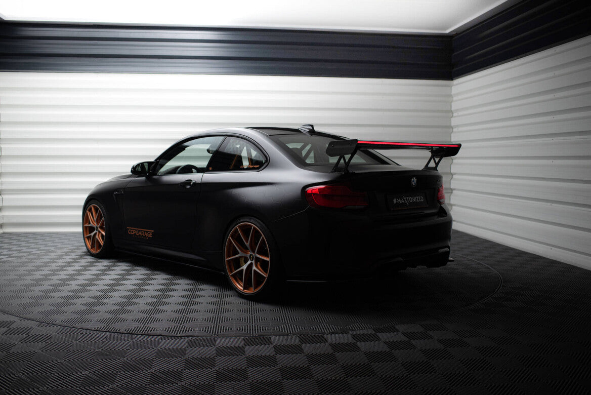 Carbon Heckspoiler Heckflügel Standfuß Außen + LED passend für BMW M2 F87 / 2 / 2 M-Paket F22
