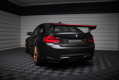 Carbon Heckspoiler Heckflügel Standfuß Außen + LED passend für BMW M2 F87 / 2 / 2 M-Paket F22