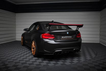 Carbon Heckspoiler Heckflügel Standfuß Außen + LED passend für BMW M2 F87 / 2 / 2 M-Paket F22