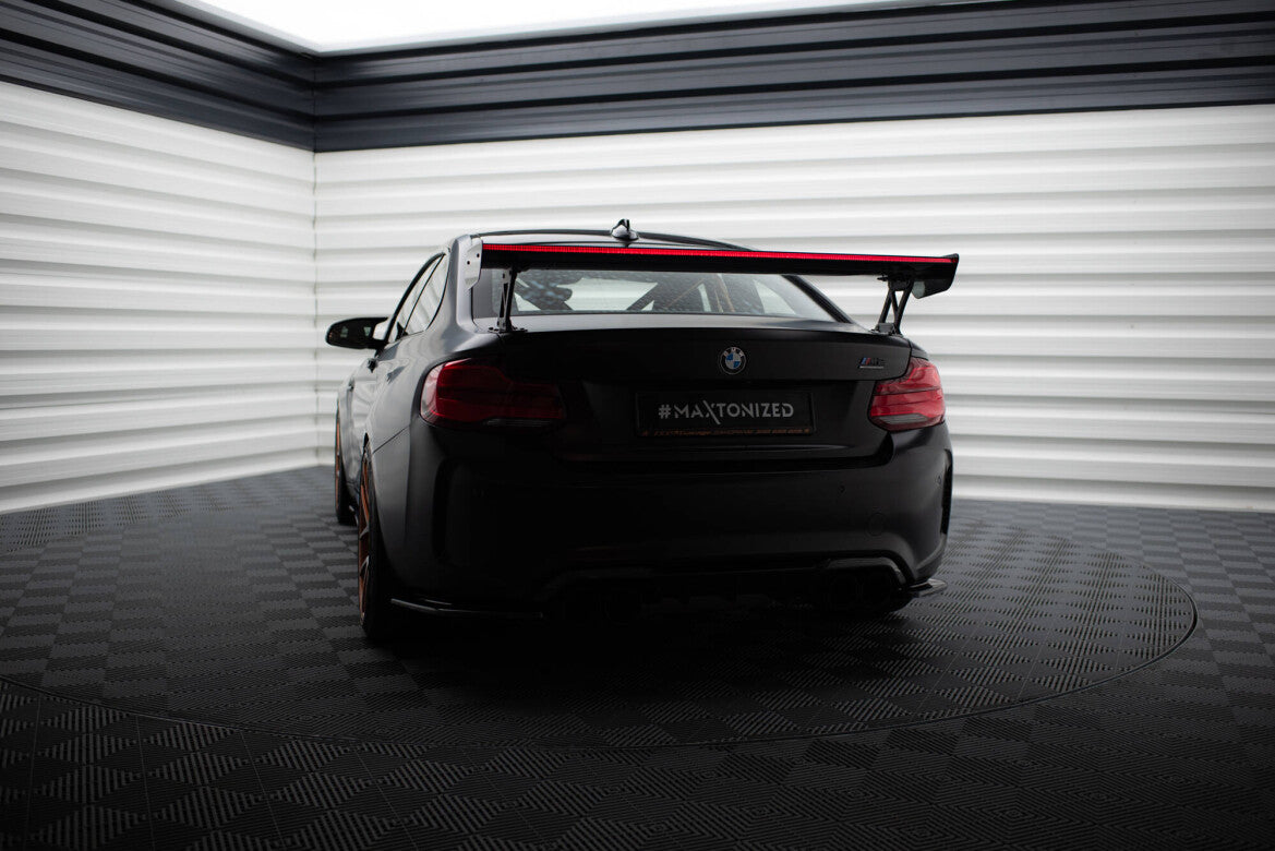 Carbon Heckspoiler Heckflügel Standfuß Außen + LED passend für BMW M2 F87 / 2 / 2 M-Paket F22