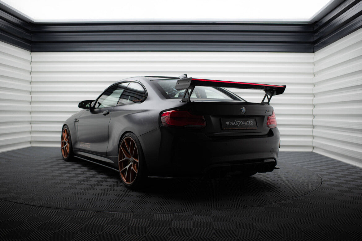 Carbon Heckspoiler Heckflügel Standfuß Außen + LED passend für BMW M2 F87 / 2 / 2 M-Paket F22