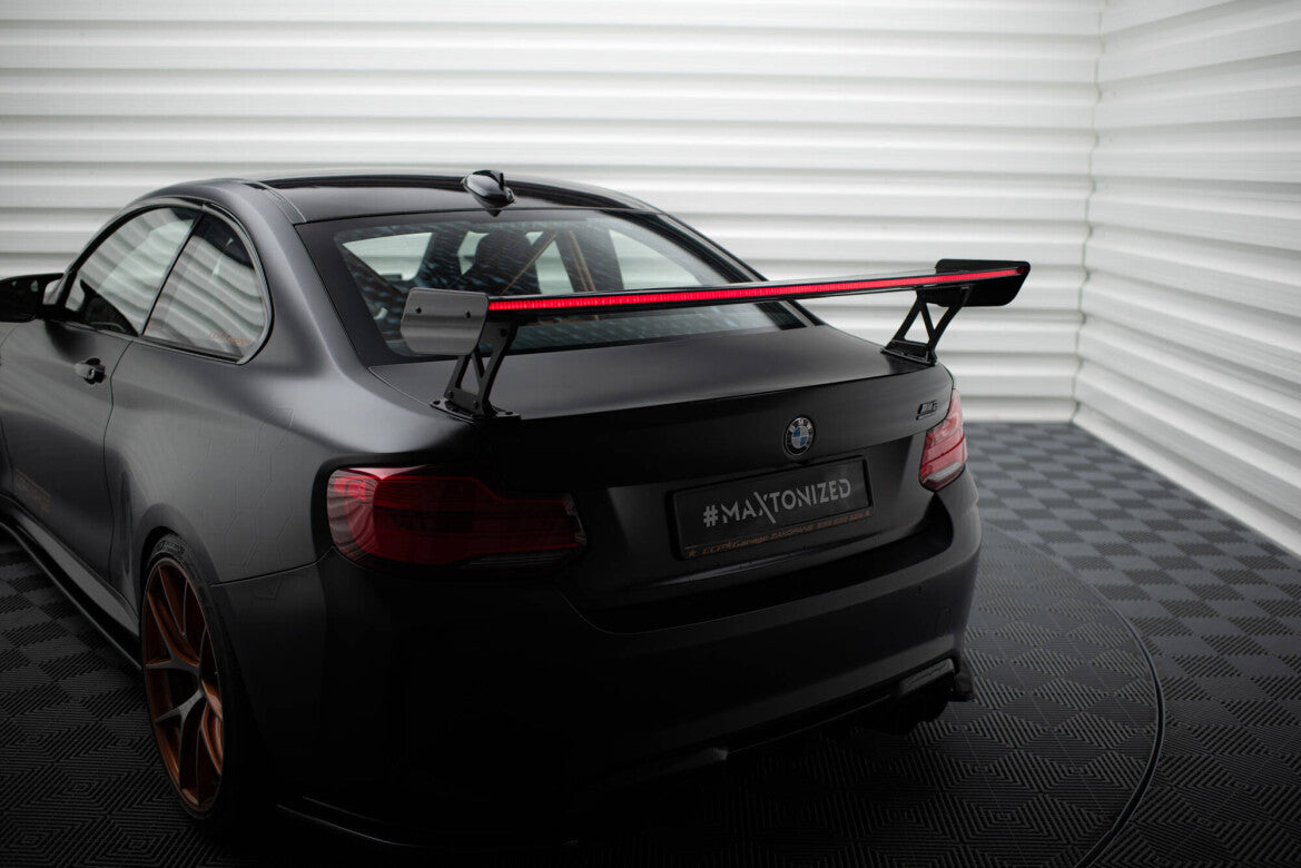 Carbon Heckspoiler Heckflügel Standfuß Außen + LED passend für BMW M2 F87 / 2 / 2 M-Paket F22