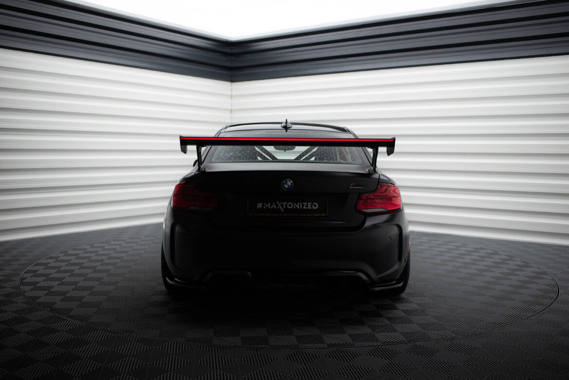 Carbon Heckspoiler Heckflügel Standfuß Außen + LED passend für BMW M2 F87 / 2 / 2 M-Paket F22