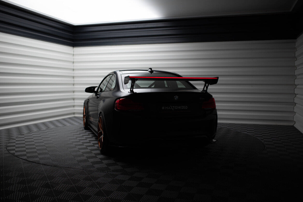 Carbon Heckspoiler Heckflügel Standfuß Außen + LED passend für BMW M2 F87 / 2 / 2 M-Paket F22