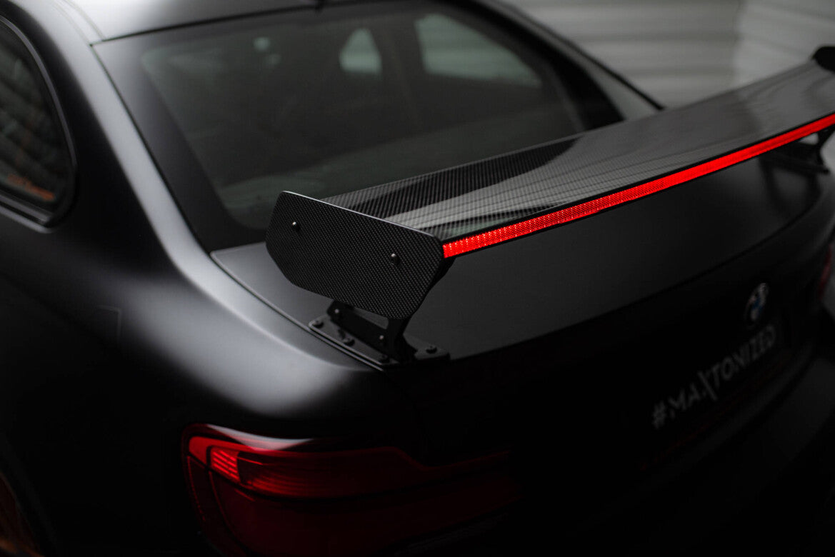 Carbon Heckspoiler Heckflügel Standfuß Außen + LED passend für BMW M2 F87 / 2 / 2 M-Paket F22