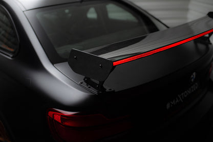 Carbon Heckspoiler Heckflügel Standfuß Außen + LED passend für BMW M2 F87 / 2 / 2 M-Paket F22