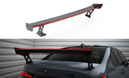 Carbon Heckspoiler Heckflügel Standfuß Außen + LED passend für BMW M3 G80 / M340i G20 / 3 M-Paket G20 / 3 Standard G20