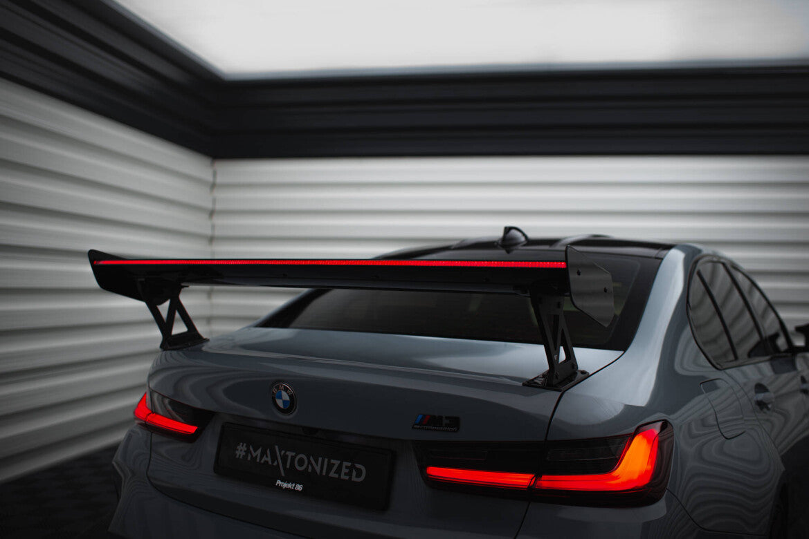 Carbon Heckspoiler Heckflügel Standfuß Außen + LED passend für BMW M3 G80 / M340i G20 / 3 M-Paket G20 / 3 Standard G20