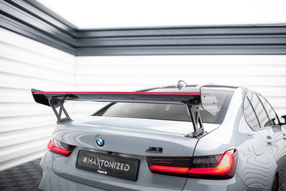 Carbon Heckspoiler Heckflügel Standfuß Außen + LED passend für BMW M3 G80 / M340i G20 / 3 M-Paket G20 / 3 Standard G20
