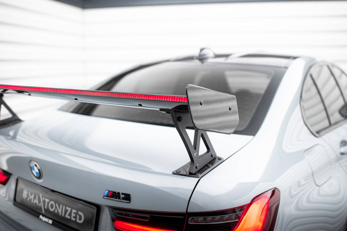 Carbon Heckspoiler Heckflügel Standfuß Außen + LED passend für BMW M3 G80 / M340i G20 / 3 M-Paket G20 / 3 Standard G20