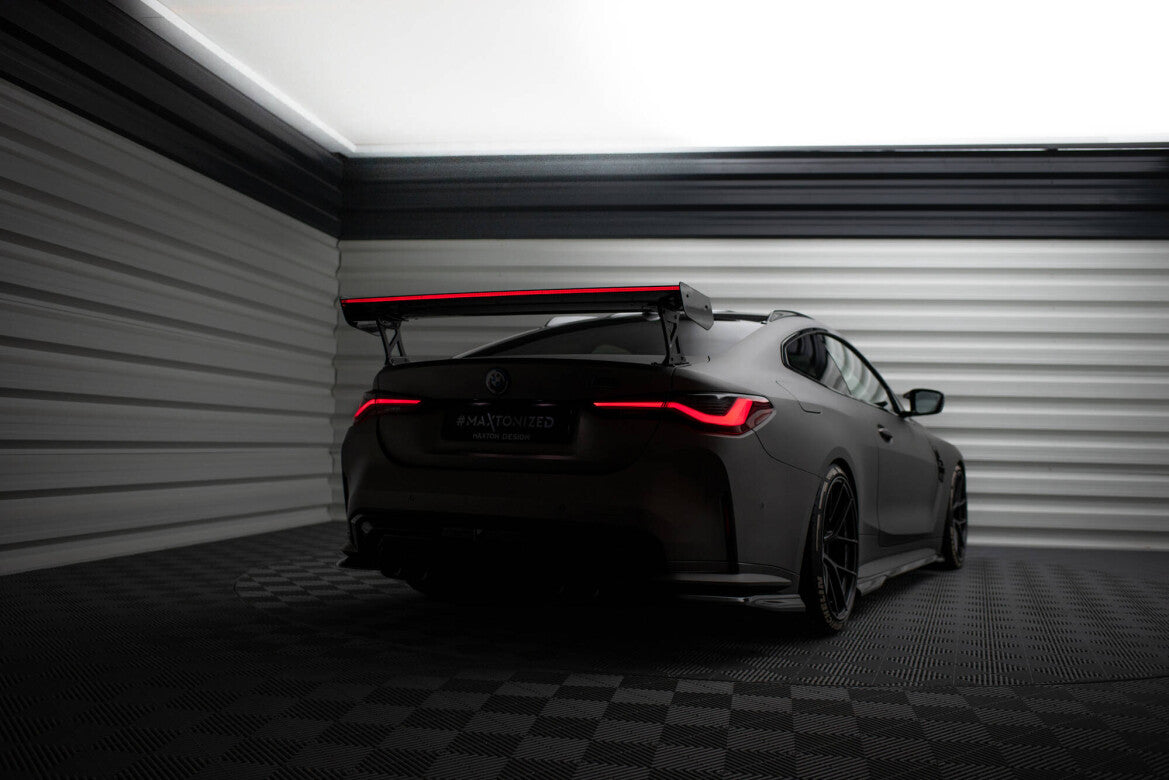 Carbon Heckspoiler Heckflügel Standfuß Außen + LED passend für BMW M4 G82 / G82 FL / M440i / 4 M-Paket G22 / G22 FL