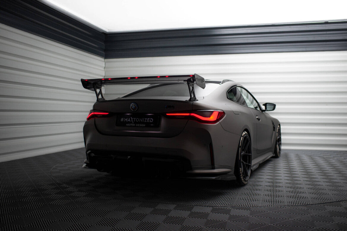 Carbon Heckspoiler Heckflügel Standfuß Außen + LED passend für BMW M4 G82 / G82 FL / M440i / 4 M-Paket G22 / G22 FL