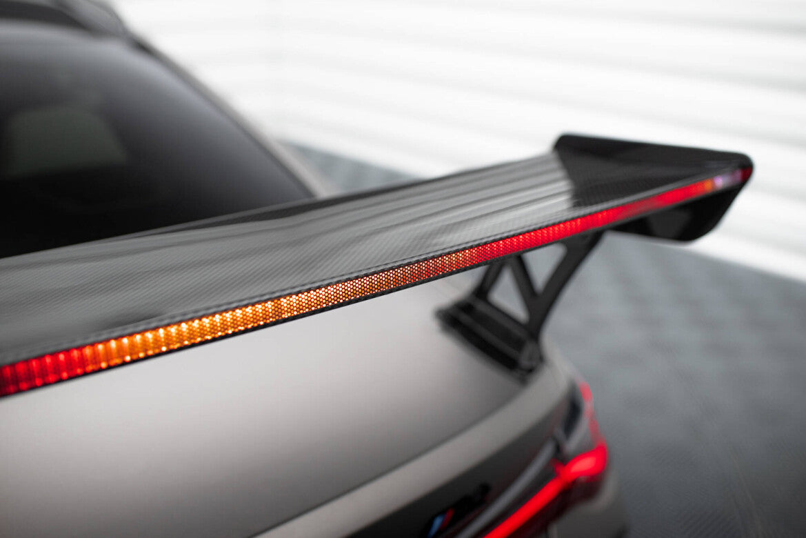 Carbon Heckspoiler Heckflügel Standfuß Außen + LED passend für BMW M4 G82 / G82 FL / M440i / 4 M-Paket G22 / G22 FL