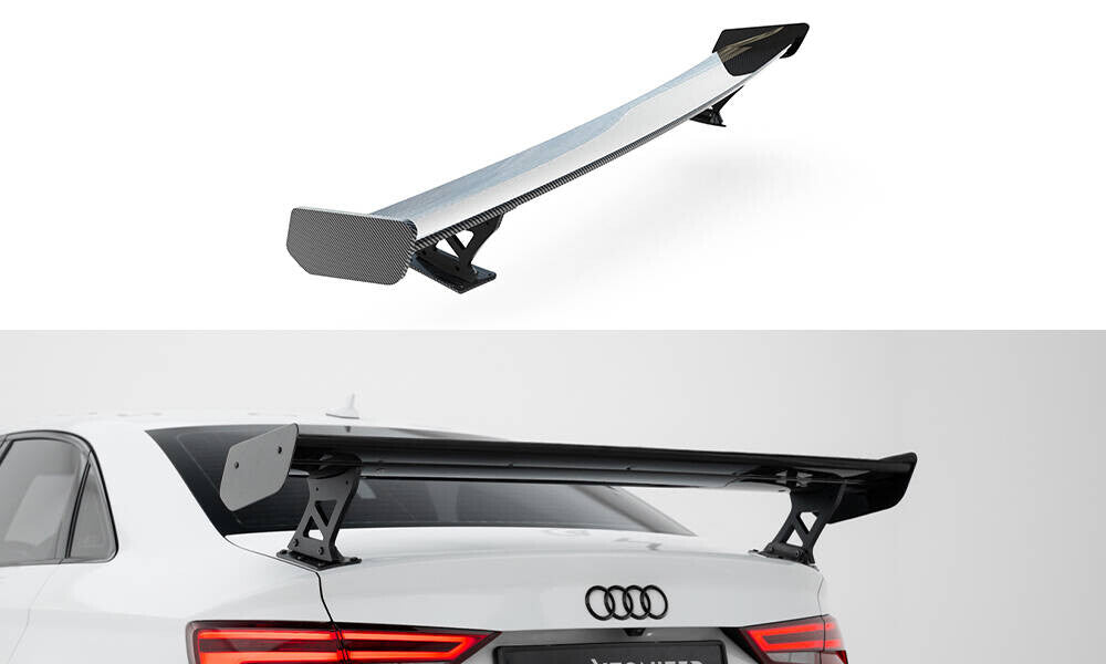 Carbon Heckspoiler Heckflügel Standfuß Außen passend für Audi A3 / A3 S-Line / S3 / RS3 Limousine 8V / 8V FL