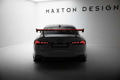 Carbon Heckspoiler Heckflügel Standfuß Außen V.1 + LED passend für Audi A5 / A5 S-Line / S5 / RS5 Coupe F5 / F5 FL