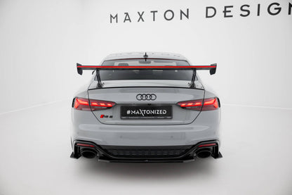 Carbon Heckspoiler Heckflügel Standfuß Außen V.1 + LED passend für Audi A5 / A5 S-Line / S5 / RS5 Coupe F5 / F5 FL