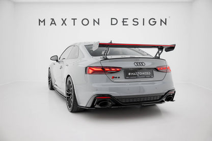 Carbon Heckspoiler Heckflügel Standfuß Außen V.1 + LED passend für Audi A5 / A5 S-Line / S5 / RS5 Coupe F5 / F5 FL