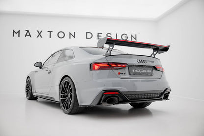 Carbon Heckspoiler Heckflügel Standfuß Außen V.1 + LED passend für Audi A5 / A5 S-Line / S5 / RS5 Coupe F5 / F5 FL