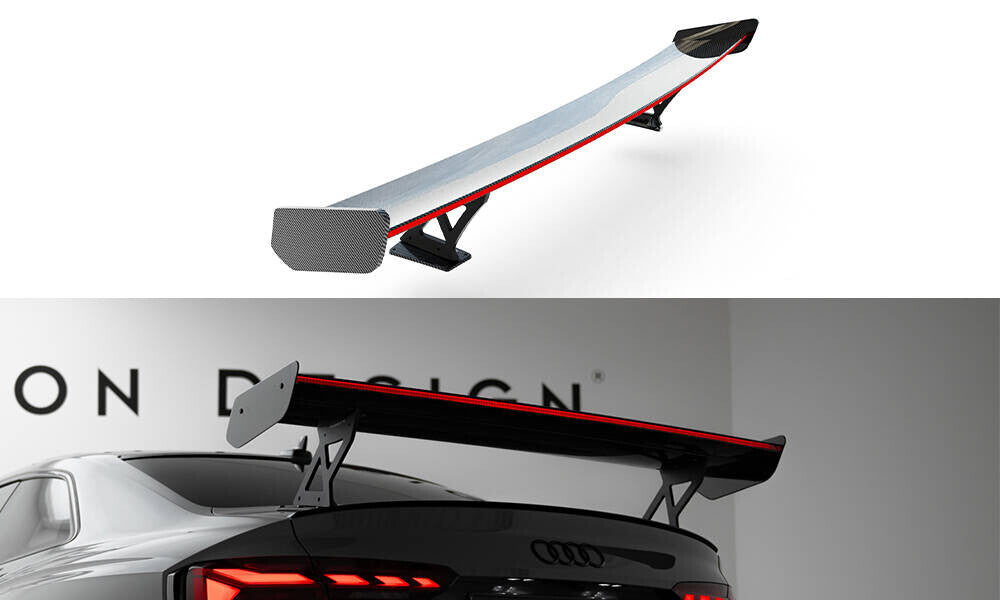 Carbon Heckspoiler Heckflügel Standfuß Außen V.1 + LED passend für Audi A5 / A5 S-Line / S5 / RS5 Coupe F5 / F5 FL