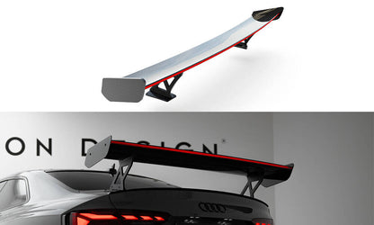 Carbon Heckspoiler Heckflügel Standfuß Außen V.1 + LED passend für Audi A5 / A5 S-Line / S5 / RS5 Coupe F5 / F5 FL